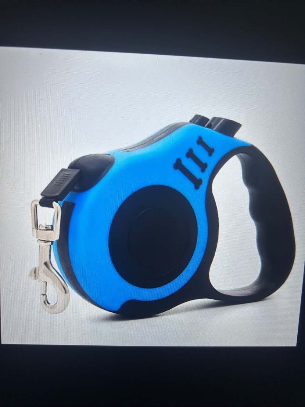 Blue Retractable Dog Leash with Ergonomic Handle